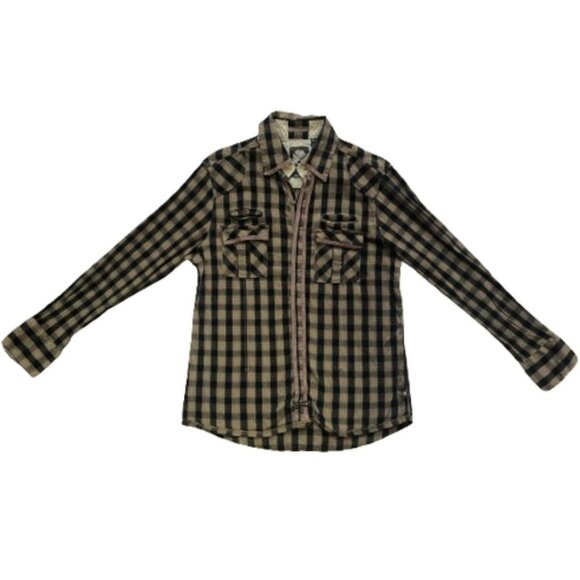 English Laundry Blaque label by Christopher Wicks 100% cotton checkered shirt - Picture 11 of 16
